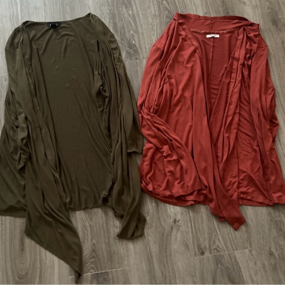 8 For $25🎱 Women's Open Front Cardigan Sweater Set Olive Green and Rust lot of 2